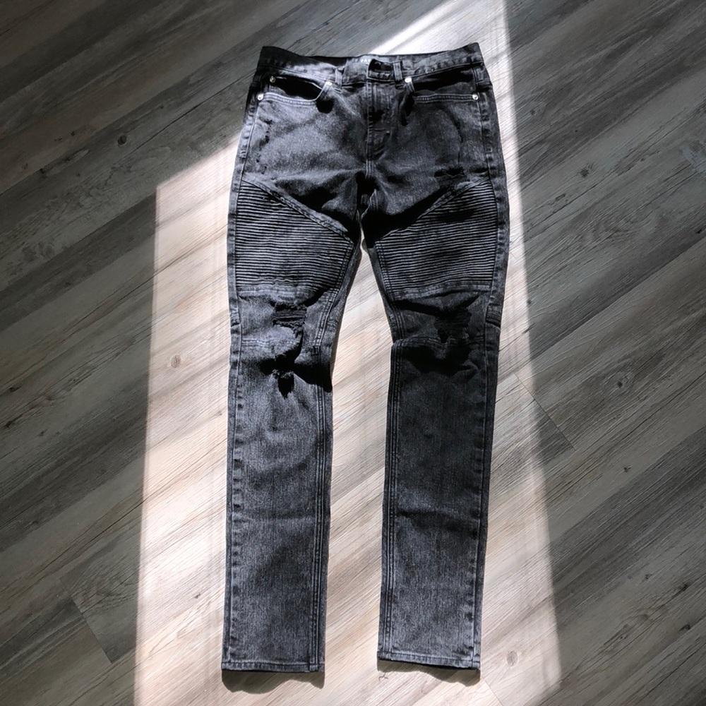 PacSun Stacked Skinny Moto Jeans (30x32)